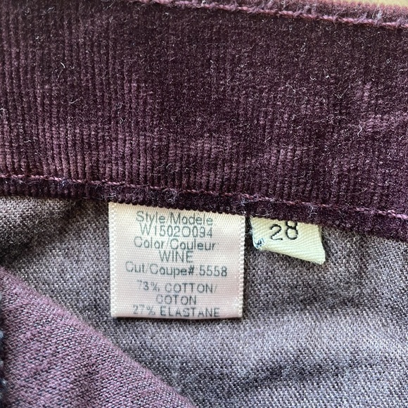 Rag & Bone Wine color corduroy skinny pants - Picture 6 of 9